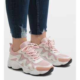Calzado deportivo rosa de moda KB-153 rosado 3