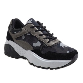 Zapatos deportivos negros de camuflaje de moda LT013 1 Zapatos deportivos negros de camuflaje de moda LT013 1