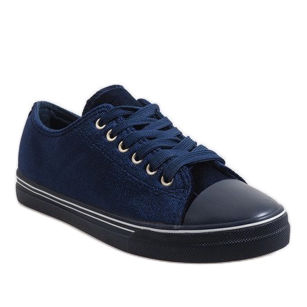 Zapatillas de terciopelo azul marino BK6197-2 1