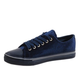 Zapatillas de terciopelo azul marino BK6197-2 2