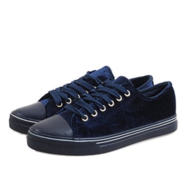Zapatillas de terciopelo azul marino BK6197-2 3