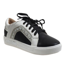 Zapatillas de mujer negras cuñas BH-115 negro 1