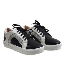 Zapatillas de mujer negras cuñas BH-115 negro 2