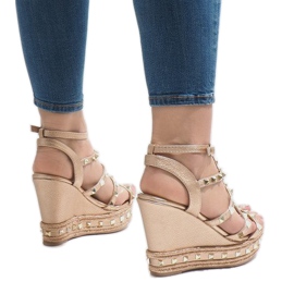 Sandalias cuña cobre VS-368 dorado 3