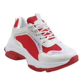 Zapatos deportivos rojos de moda 2018-6 blanco 1