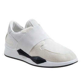 Deportivas blancas de lycra R371 blanco 1 Deportivas blancas de lycra R371 blanco 1