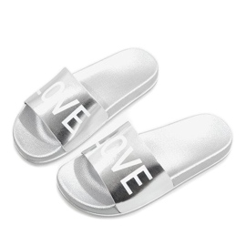 Pantuflas Love 812A plata gris 1 Pantuflas Love 812A plata gris 1