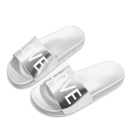 Pantuflas Love 812A plata gris 1 Pantuflas Love 812A plata gris 1