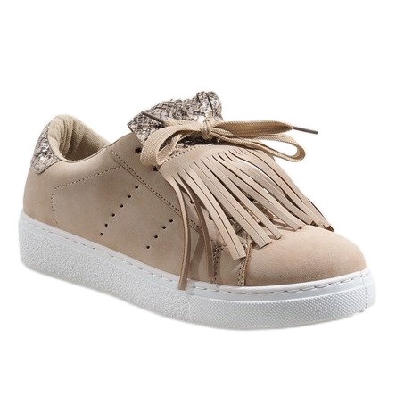 Deportivas beige con estampado de serpiente 451-Y 1