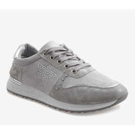 Zapatillas deportivas grises con estrella XSM101-19 1