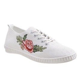 Zapatillas blancas con flor FC221-9 blanco 1 Zapatillas blancas con flor FC221-9 blanco 1