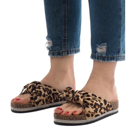 Zapatillas de leopardo con lazo N-33 marrón 1