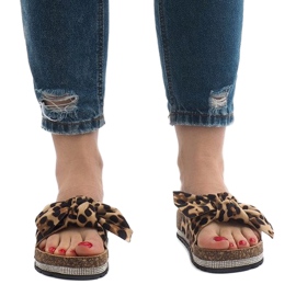 Zapatillas de leopardo con lazo N-33 marrón 2