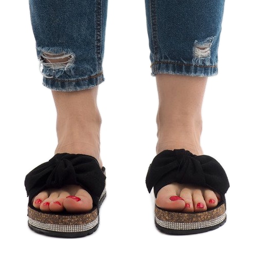 Zapatillas negras con lazo N-33 negro 2