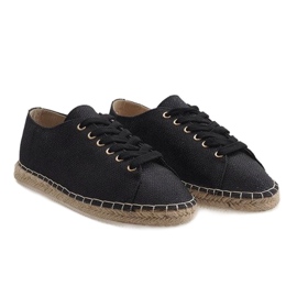 Alpargatas negras con cordones 831-1 negro 2 Alpargatas negras con cordones 831-1 negro 2