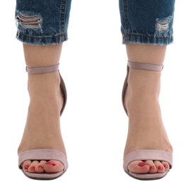 Sandalias tacón ante morado SY-31P púrpura 2