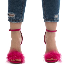 Sandalias de tacón de ante rosa NF-19P 1