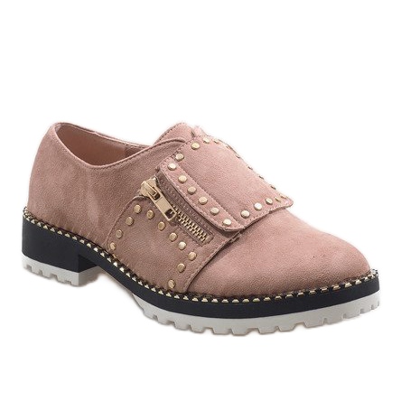 Zapatos rosas sin cordones con tachuelas U-6249 1