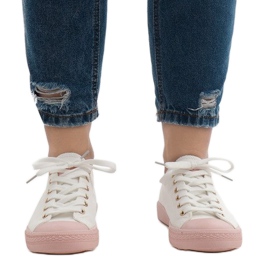 Zapatillas blancas YZ110-9 blanco rosado 2