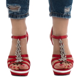 Sandalias rojas de tacón alto ZH357 rojo 1