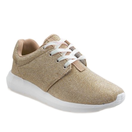 Zapatos deportivos dorados brillantes B62-4 1
