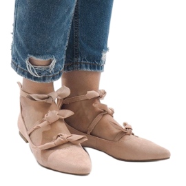 Bailarinas rosas con cordones y lazos G-47 rosado 2