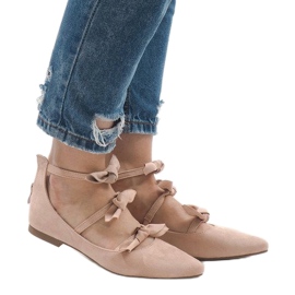 Bailarinas rosas con cordones y lazos G-47 rosado 3