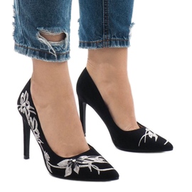 Tacones altos ante negro 16032-18 2