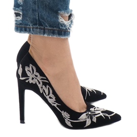 Tacones altos ante negro 16032-18 3