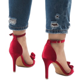 Sandalias de ante rojo con lazo LB-291 4