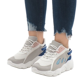 Zapatillas deportivas de moda multicolor 9115 Azul blanco rosa gris 1
