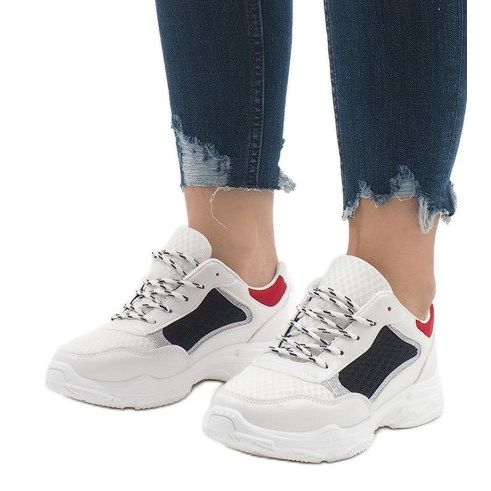 Calzado deportivo multicolor de moda YM-31 Negro blanco rojo 1