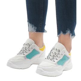 Calzado deportivo multicolor de moda YM-31 L.GREEN blanco verde 1