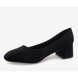 Zapatos de tacón de ante negro en el pilar H343-1 5