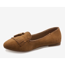 Bailarinas mocasines marrones con flecos H7207 marrón 3