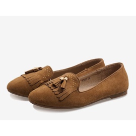 Bailarinas mocasines marrones con flecos H7207 marrón 4