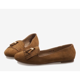 Bailarinas mocasines marrones con flecos H7207 marrón 5