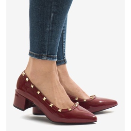Zapatos de salón lacados en burdeos en el pilar X-70 rojo multicolor 3