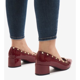 Zapatos de salón lacados en burdeos en el pilar X-70 rojo multicolor 5