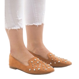 Mocasines camel bailarinas F3262 marrón 1