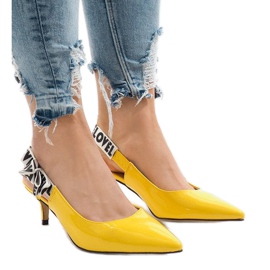 Zapatos de tacón amarillos con tacón HD-28 1