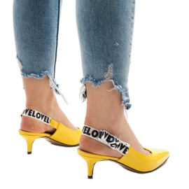 Zapatos de tacón amarillos con tacón HD-28 3