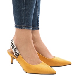 Zapatos de tacón amarillos con tacón HD-33 1
