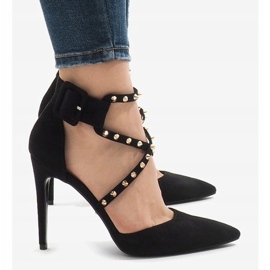 Tacones altos de ante negro GH11547 3
