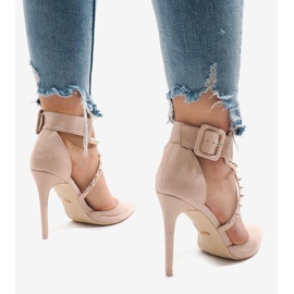 Tacones de ante rosa GH11547 rosado 4
