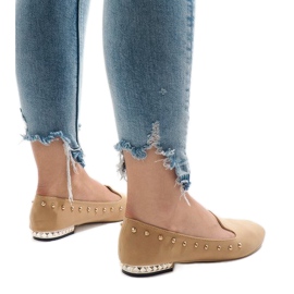 Mocasines camel bailarinas ZHC-980 marrón 3