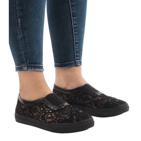 Zapatillas HC232 de encaje negro 1