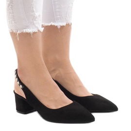 Zapatos negros sobre un estilete FM98502-2 1