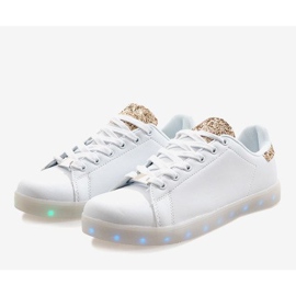 Zapatillas blancas brillantes 7-P7936F1-12 blanco 4