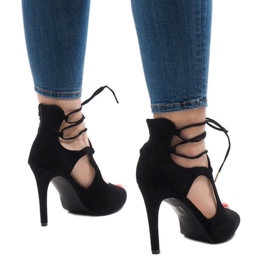 Sandalias stiletto ante negro JL-01 1